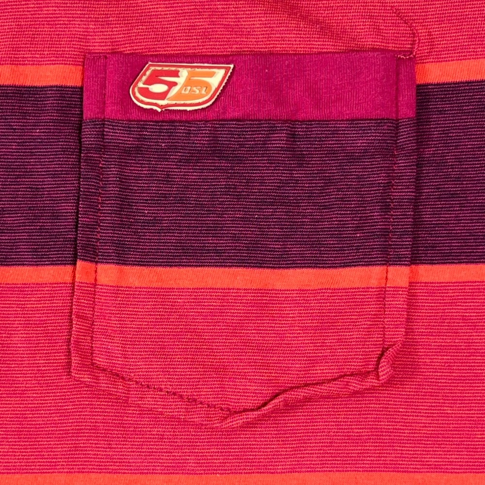 DIESEL 55DSL Polo Shirt Striped‎ Red Y2K Streetwear Cotton Men's Size L VTG NWT - Picture 4 of 14